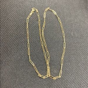 14K SOLID GOLD PAPER CLIP CHAIN